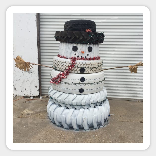 Tire Snowman Sticker by aldersmith